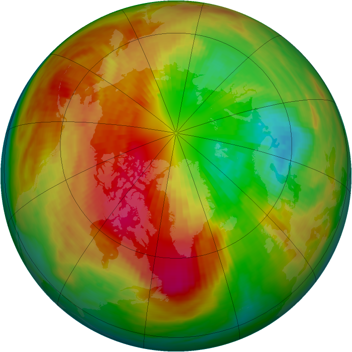 Arctic ozone map for 10 March 1986
